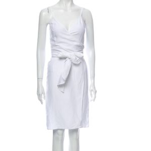 Reformation white knee-length wrap dress